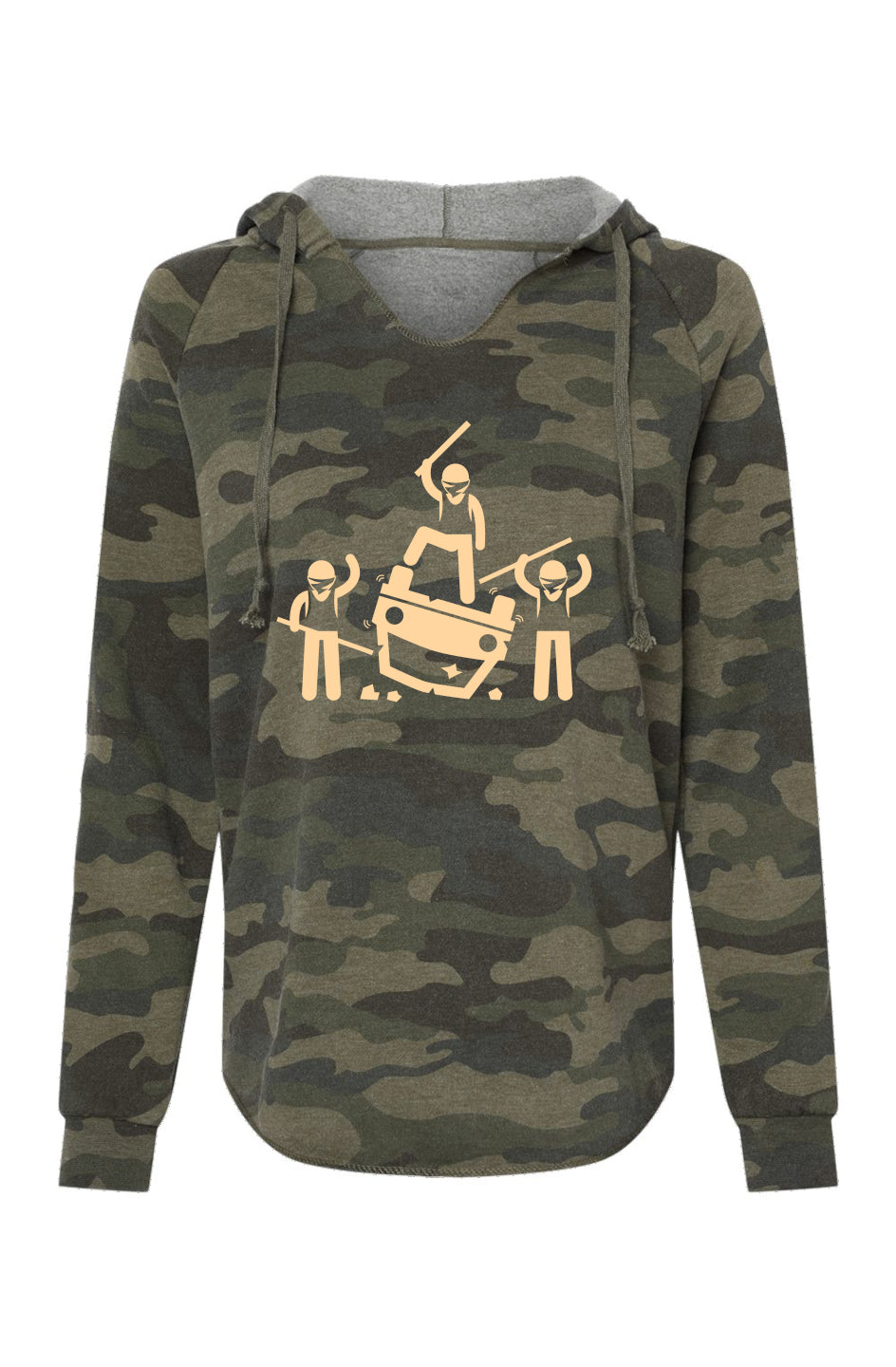 Riot Activity Women's Lightweight Camo Hooded Sweatshirt