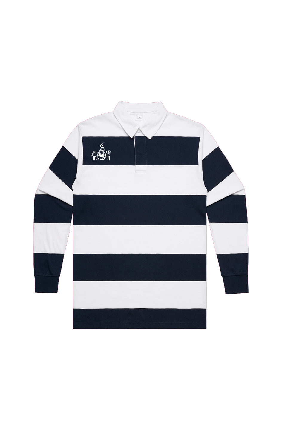 Riot Activity White/Navy Rugby Stripe Jersey