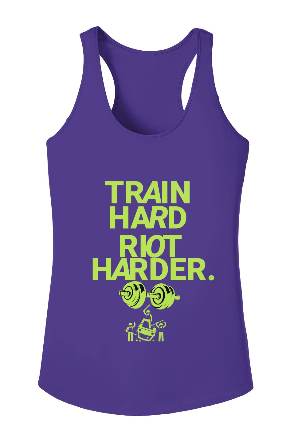 Train Hard Riot Harder Ladies Competitor Tank